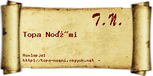 Topa Noémi névjegykártya